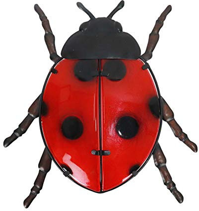 MISETA Wanddekoration Käfer, Outdoor Garten Metall Wandkunst Hängend Dekorative Metall und Glas Indoor Home Wanddekoration Skulptur für Garten, Terrasse, Wohnzimmer (Farbe: Käfer)