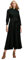 Clergy Dress for Women A Line Elegant Maxi Dress Long Sleeve Modest Church Dresses Priest Costume with Collar and Belt Black