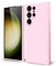 oakxco for Samsung Galaxy S23 Ultra Phone Case Liquid Silicone,Cute Thin Slim Soft Rubber TPU Plain Smooth Gel Cover for Women Girl Aesthetic, Matte Solid Protective & Shockproof, Rose Light Pink