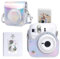 CAIYOULE Kameratasche für Instax Mini 12 Kamera Fuji Mini 12 Hülle PU Leder Tragetasche mit verstellbarem Schultergurt & 64 Taschen Fotoalbum - Glänzendes Silber