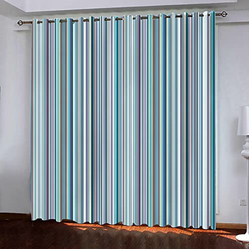 GOKSEL Fenster Vorhang Schlaufen-Vorhang 2 Stück x 110 B x 215cm H H Farbe & Streifen Dekorative Gardine Schlaufenschal Fenster-Schal