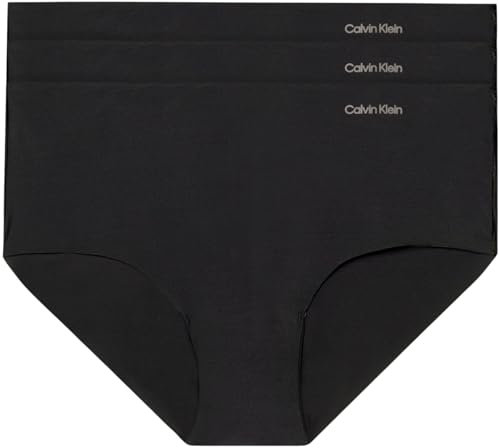 Calvin Klein Hipster 3Pk 000Qd3559E, Hipster, Donna, Nero (Black/Black/Black), S
