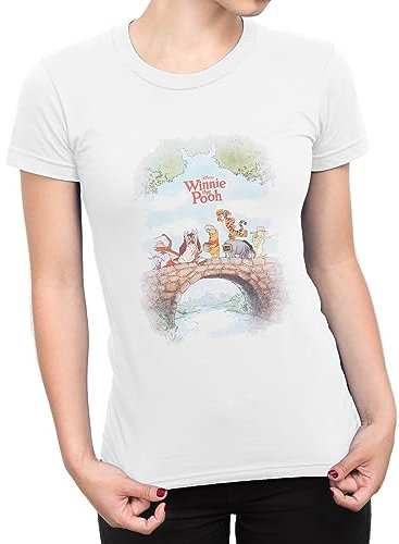 Disney T-Shirt pour Femmes | Tshirt Femmes Winnie l'ourson | Cadeaux Winnie l'ourson pour Femmes | Blanc | Large