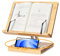 Wishacc - Verstellbarer Buchständer mit 360° drehbarer Basis und Seitenklammer, faltbar für Küche, Noten, Laptop, Rezepte, Texte, freie Hände (33,5 x 23,4 cm)