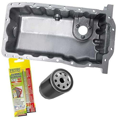 ATEC Germany 1x Ölwanne inkl. Ölablassschraube, 1x Dichtung, 1x Ölfilter | Kompatibel mit: AUDI A3, SEAT ALHAMBRA, CORDOBA, LEON, TOLEDO II, SKODA FABIA I, FABIA I Combi, FABIA I Stufenheck, OCTAVIA I