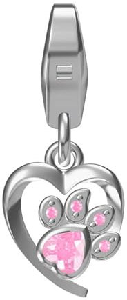 FIVE-D Charms Beat Anhänger Pfote Tatze 925 Sterling Bettelarmband Kinder Damen (Rosa)
