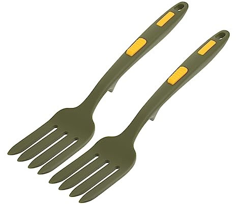 Cabilock Ensalada 2 Piezas Tenedor de silicona resistente a altas temperaturas. Tenedor de cocina de silicona Tenedor de cocina antiadherente utensilios de silicona horquillas blandas Pasta