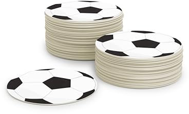 Untersetzer für Gläser mit Fußball I Runde Papier Deckel (50 Stück) aus Pappe (⌀10cm) I EM Tischdeko