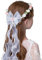 BETESSIN Stirnband Kommunion Mädchen Haarkranz Taufe Haarschmuck mit Schaumrosen Prinzessin Haarreif Hochzeit Blumenmädchen Kopfschmuck Weiß Rosa Haarband mit Blüten Perlen