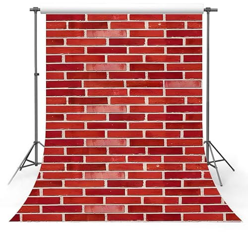 MEHOFOND 5x7ft Red Brick Christmas Wall Photography Backdrop Rustic Stone Wall Background Birthday Party Decorations Wedding Newborn Photo Booth Props