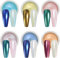 6 Boxes Aurora Pearl Chrome Powder Nails Glazed Donut Nail Art Powder, Aurora Mirror Effect Pigment für Nägel
