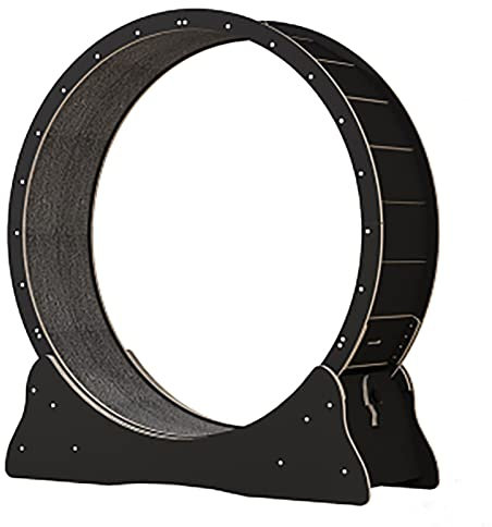 GLJTUO Schwarzes Katzenlaufrad Für Den Innenbereich, Katzenlaufrad Ohne Lücke Und Einklemmschutz, Katzenlaufband/Kätzchenspielzeug Mit Feststellvorrichtung, Katzenkratzbrett,Inner Diameter-80cm(31.5