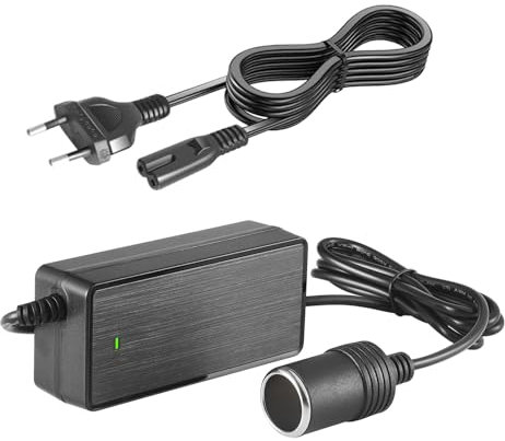 Tonton Spannungswandler 230v auf 12V| 5A 60W| KFZ Netzadapter, Netzadapter Zigarettenanzünder Steckdose. 180W Max Wechselrichter Adapter für Kühlbox/Auto-Staubsauger/Kompressoren/Autoausrüstung