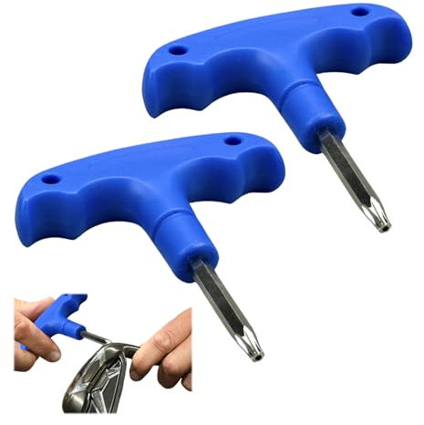 Adjustable Golf Tool, Golf Wrench Tool, Golf Torque Wrench, Golf Driver Tool, Portable Golf Club Wrench, Driver Head Tool with Blue Plastic Handle for Golf Club Driver Shaft Adapter Torque Tool (T20)