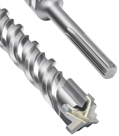 SDS Max Bohrer 45 x 600mm,Betonbohrer mit 4 Hartmetall Schneiden und Doppelwendel,Hammerbohrer Für Beton,Stein,Naturstein