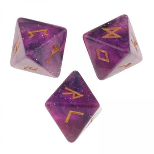 F Fityle 4x Stern Rune Rune 3 Pcs Tasche Polyeder Würfel Set Geeignet für Bord Spiele Opportun