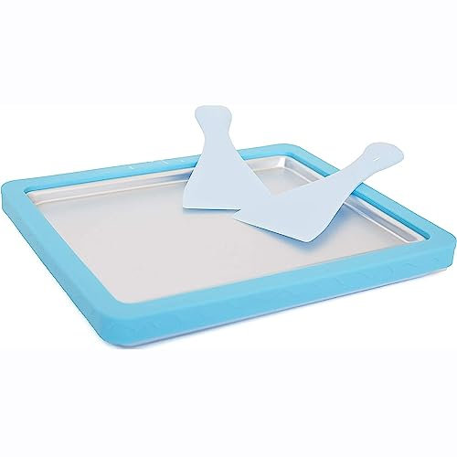 QYLTTDM Ice Cream Roll Maker, Gelatiera per Bambini Piatto Freddo Istantaneo con 2 Pale per Fare Gelati Arrotolati Soft Serve Slushies Frozen Yogurt Sorbetto e Gelato