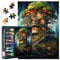 Forest Puzzle Beautiful Wooden House in the Forest Puzzles for Adults 1000 Pieces Impossible Hard Difficult Challenging Puzzles for Adults Cartoon Jigsaw Puzzle Home Decor