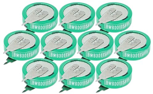 vhbw 10x NiMH Ersatz Knopfzellen-Akku Typ 1/V80H 2-Pins 80mAh 1,2V kompatibel mit Modellbau-Akkus, Solar-Leuchten UVM.