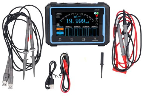 Oscilloscope de Gearwell, portée multimètre de poche 2 canaux avec bande passante de 50 MHz et 250msa S, combinaison Multimètre 3 en 1 Oscilloscope DDS Signal Generator multimètre