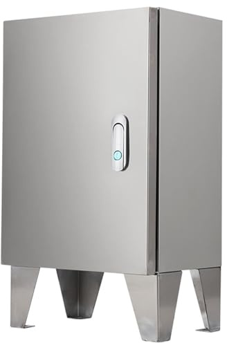Wasserdichter Edelstahl-Elektroverteilerkasten für den Außenbereich – Hochfuß-Anschlusskasten für das Laden von Elektrofahrzeugen, sicherer Metallkasten mit Schloss für den Außenbereich, lan
