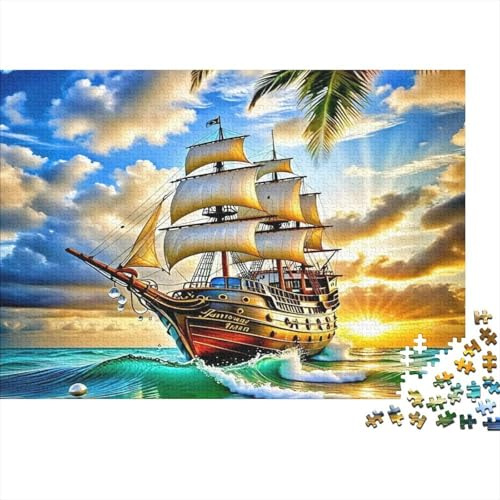 Sailboat Puzzle 1000 Teile Schwer Puzzle Spielzeug Lernspiel Impossible Herausforderung Spielzeug Für Erwachsene Kinder 38x26cm/1000pcs
