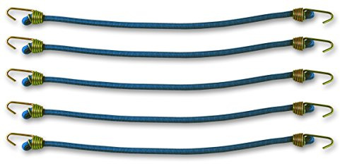 Chapuis gab20 Gummiseil, mit Haken aus verzinktem Stahl Widerstand zu Bruch Ungefähre, blau, Ø 4 mm/25 cm, Set, 5-teilig