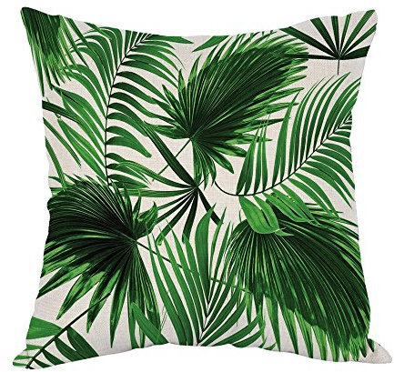 YISUMEI Kissenbezug Kissenhülle 40x40 cm Home Decor Dekokissen Fall Sofa Werfen Kissenbezüge Pillowcases Realistische lebendige Blätter der Palme