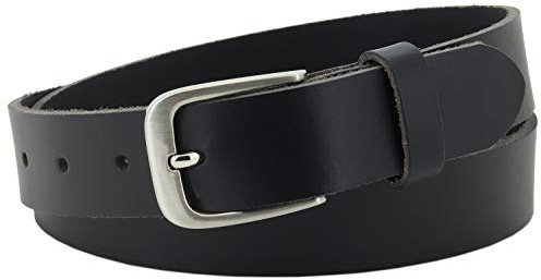 Vascavi ® Ledergürtel aus Rindleder, 3 cm breit und ca. 0,3 cm stark, echt Leder Gürtel, Made in Germany, kürzbar, für Damen und Herren #3-0006fr (110 cm Gesamtlänge 125 cm, Schwarz)