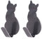 Haorw 4 Stk Katze Design Handtuchhaken, Max 0.5kg Bademantelhaken Haken Wandhaken Edelstahl rostfrei Bad und Küche Handtuchhalter Kleiderhaken (Grau)