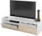 Dmora Mobile Basso TV 2 Ante-Legno Bianco e Rovere, 130 x 36 x 42 cm