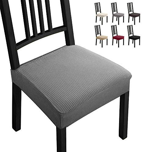 BalladHome Housse de Chaise 4 pièces Housse de Salle à Manger pour Un Ajustement Universel - Couverture Spandex Couvertures de Chaise Amovible très Facile à Nettoyer et Durable (Paquet de 4, Gris) -B