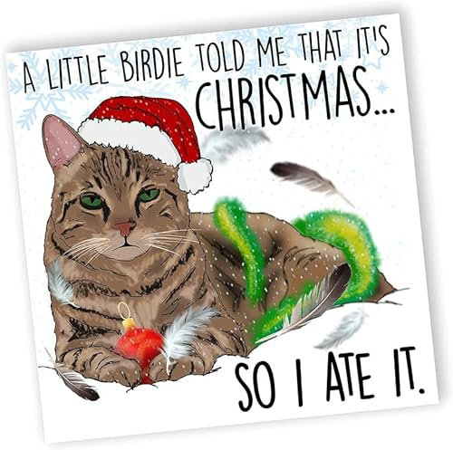 Weihnachtskarten für Familienmitglieder Katze Weihnachtskarten - Mama Lustige Weihnachtskarte für Sie oder Ihn - Katze Mama, Karte Weihnachten Grußkarten für Frauen - Perfekt für Töchter, Tanten,
