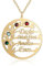 kaululu Personnalisé Femme Arbre de la Vie des Collier avec Gravur Famille Prenom Simulée de Pierre de Naissance 2 à 4 Noms Pendentif en Argent pour Bijoux Anniversaire Mère BFF (Gold, 3 name)