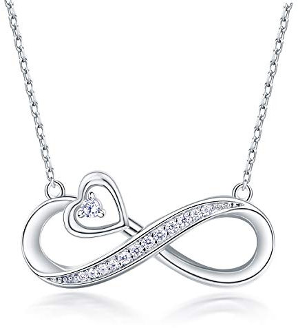 NINAMAID Kette Damen Kette Silber 925 Damen Unendlichkeit Anhänger Halskette für Frauen Schmuck Geburtstags Geschenk für Sie Weihnachten Valentinstag Muttertags