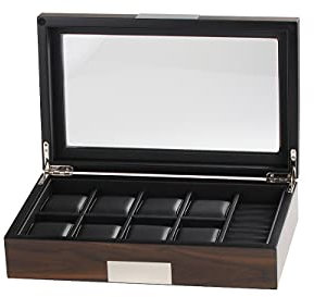 Rothenschild Uhrenbox RS-2381-10W für 8 Uhren + Manschettenknöpfe