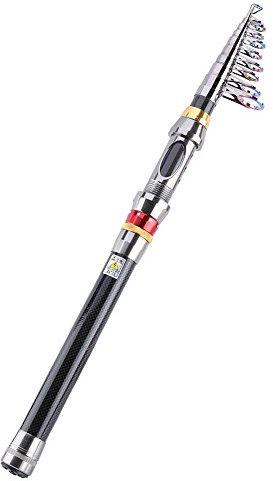 Teleskop-Angelrute Kohlefaser-See-Angelrute für Bassforellen Angeln für Salzwasser und Süßwasser(3,6 m) Angelrute Teleskop 3,60 Angelruten