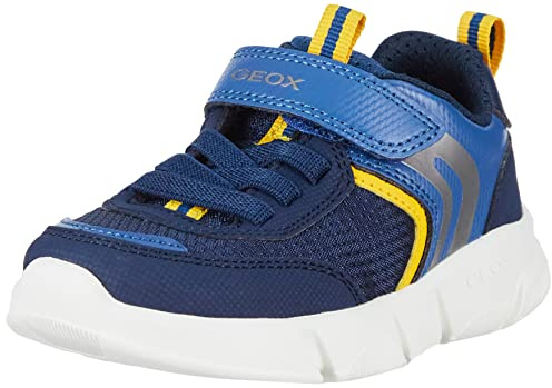 Geox Jungen J Aril Boy A Sneakers,Navy Yellow,24 EU