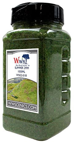 WWS War World Scenics WWScenics | 2mm Sommer Statische Grasfasern | 1000ml | WSG2-018 | Streugras für Modellbahn und Modellbau