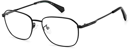 Polaroid Brille mit Sehstärke für Herren optional mit Sonnenbrillentönung oder Blaulichtfilter, Rechteckig, gefertigt aus Stahllegierung (inklusive Brillenetui)
