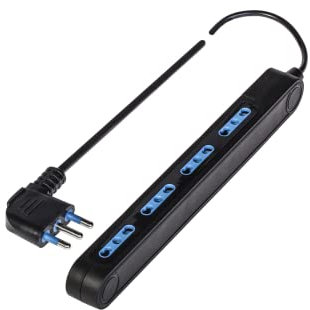 Poly Pool / PP2522.2XA Multipresa Elettrica SPAZIOZERO 4 uscite 10-16A 2P+T - 1,5M cavo - Spina SalvaSpazio 16A - colore nero