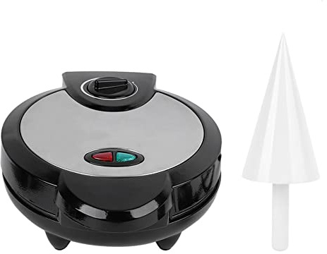 ERYUE 1200W Electric Ice Cream Cone Maker With Roller Waffle Cone and Bowl Maker Nonstick Waffle Baking Iron Machine Stainless Steel Housing for Home Breakfast