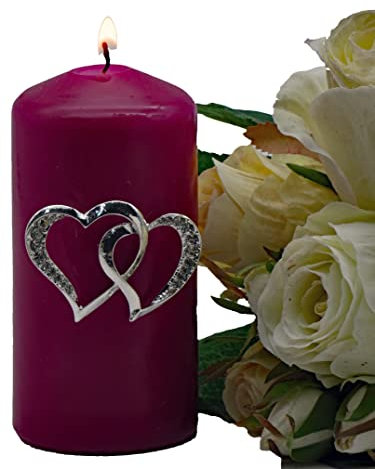 POMMERNTRAUM ® | KerzenPin KerzenStecker Kerzendekoration Herzen für Verliebte + Liebende zur Hochzeit oder Verlobung (Motiv 1)