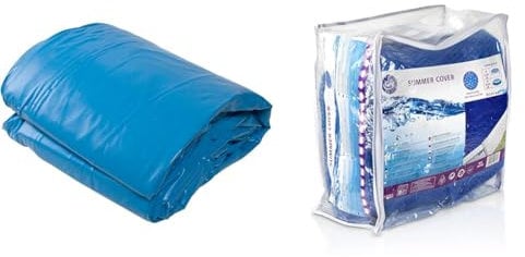 Gre FPR352 - Liner para Piscinas Redondas, Diámetro de 350 cm, Altura de 120 cm, Color Azul & CV350 - Cobertor de Verano para Piscina Redonda de 350 cm de Diámetro, Color Azul