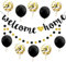 Banderines Decoraciones de Bienvenida a Casa 2m Guirnalda Colgante de Puntos Circulares Brillantina 10 Globos Bandera Welcome Home Pancartas Papel para fiesta cumpleaños Navidad Boda Interior Exterior