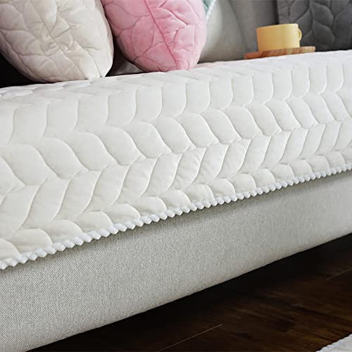 YWQJL Samt Sofabezug Sofaschoner antirutsch1 2 3 4 Sitzer,l Form Sofaüberwurf rutschfest,Sofa Überzug hundedecke Sofa Couch Überzug Couch Überzug Sofa Überwurf,beige-90x160cm