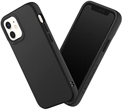 RhinoShield Case kompatibel mit [iPhone 12 Mini] | SolidSuit - Stoßdämpfende & schlanke Schutzhülle mit Premium Finish - 3.5 Meter Fallschutz - Austauschbare Kamera-Ringe - Klassik Schwarz