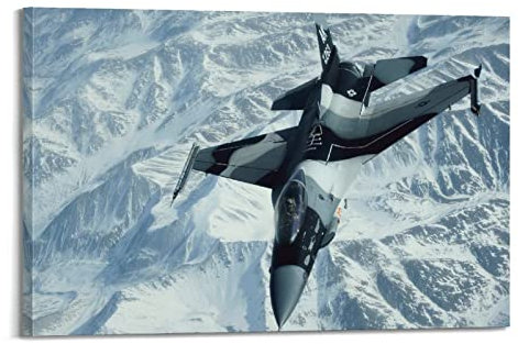 YIBIN Luftfahrt-Poster F-16 Jet Falcon Poster, dekoratives Gemälde, Leinwand, Wandposter und Kunstbild, modernes Familien-Schlafzimmer, Dekoration, Poster, 60 x 90 cm