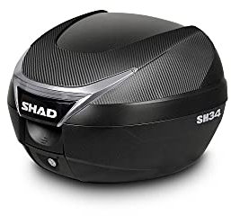 SHAD SH34 Koffer 34 Liter Carbon mit Universalplatte für Motorrad und Scooter