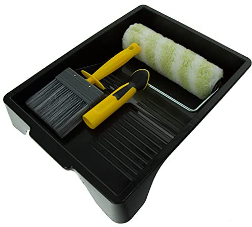 Coral 10499 Max Coat Exterior Large Paint Roller Brush Kit for Sheds Fences Decking Masonry 4 Piece Pack Set